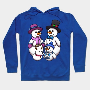 Happy Cartoon Snowman Family Hoodie